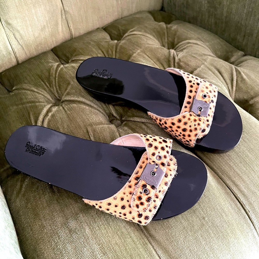 Original Dr Scholls Sandals - Cheetah Faux Dur - NWOT - Size 8